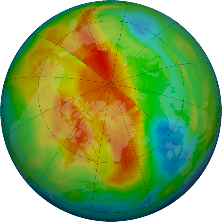 Arctic ozone map for 06 March 1993